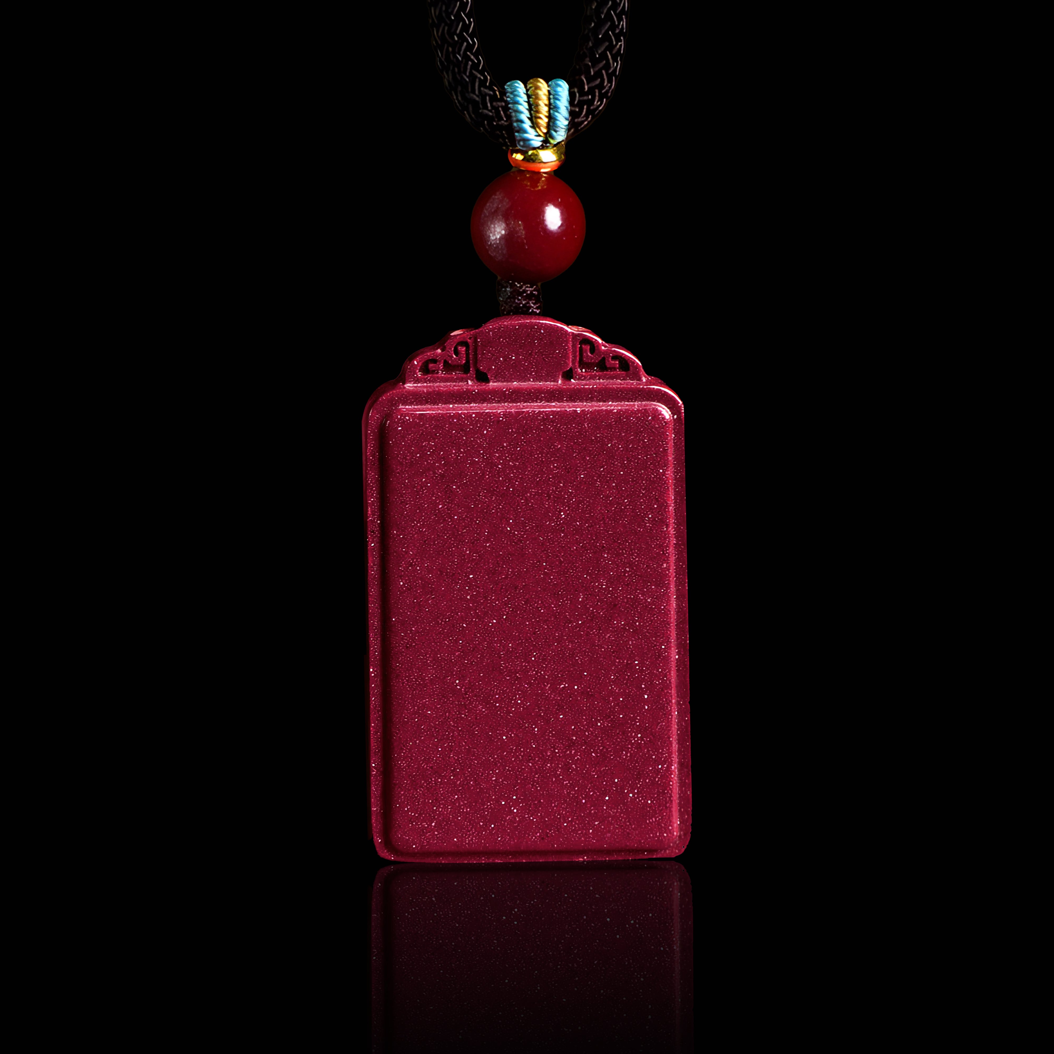 Elegant Cinnabar Peace Amulet: Traditional Daoist Symbol of Serenity