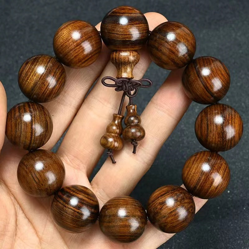 Fengshui Taoism Golden Sandalwood Bracelet - Natural Fragrance, Protection, Spiritual Enhancement