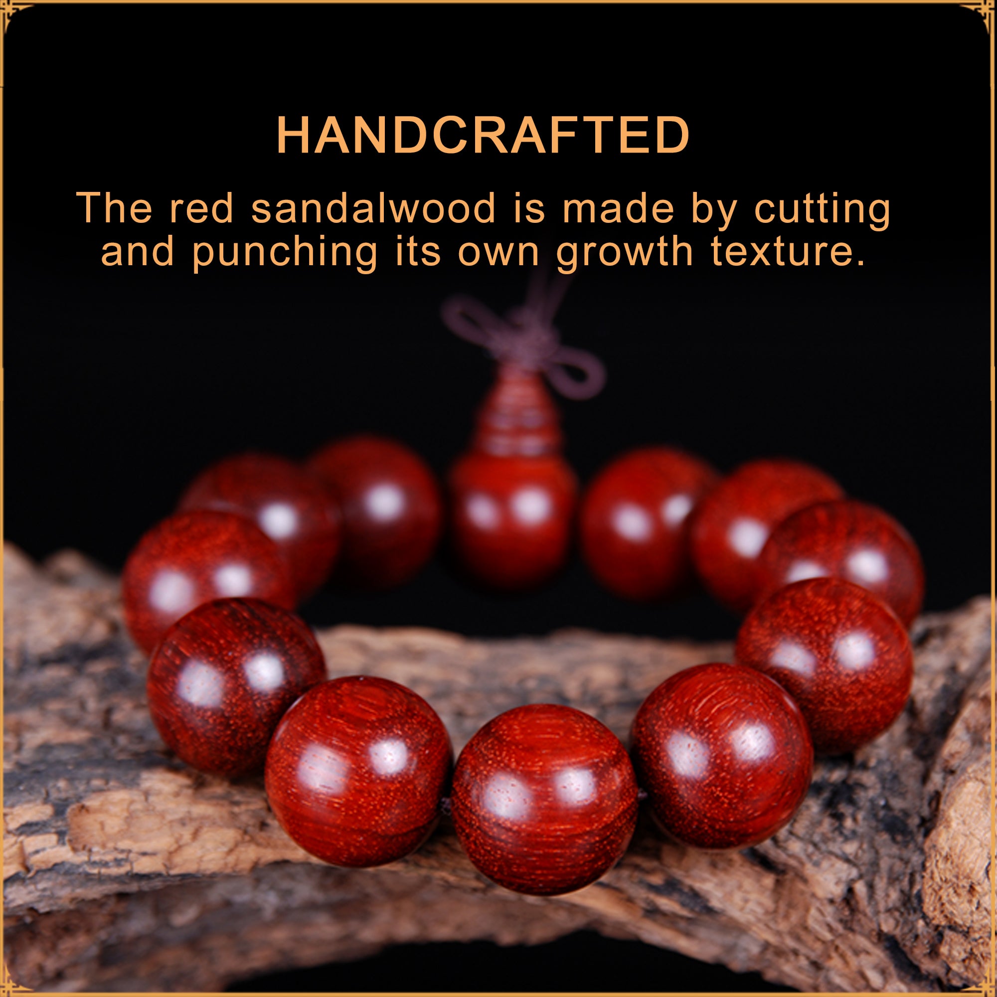 Fengshui Taoism Red Sandalwood Bracelet - Calming, Protection, and Sleep Aid