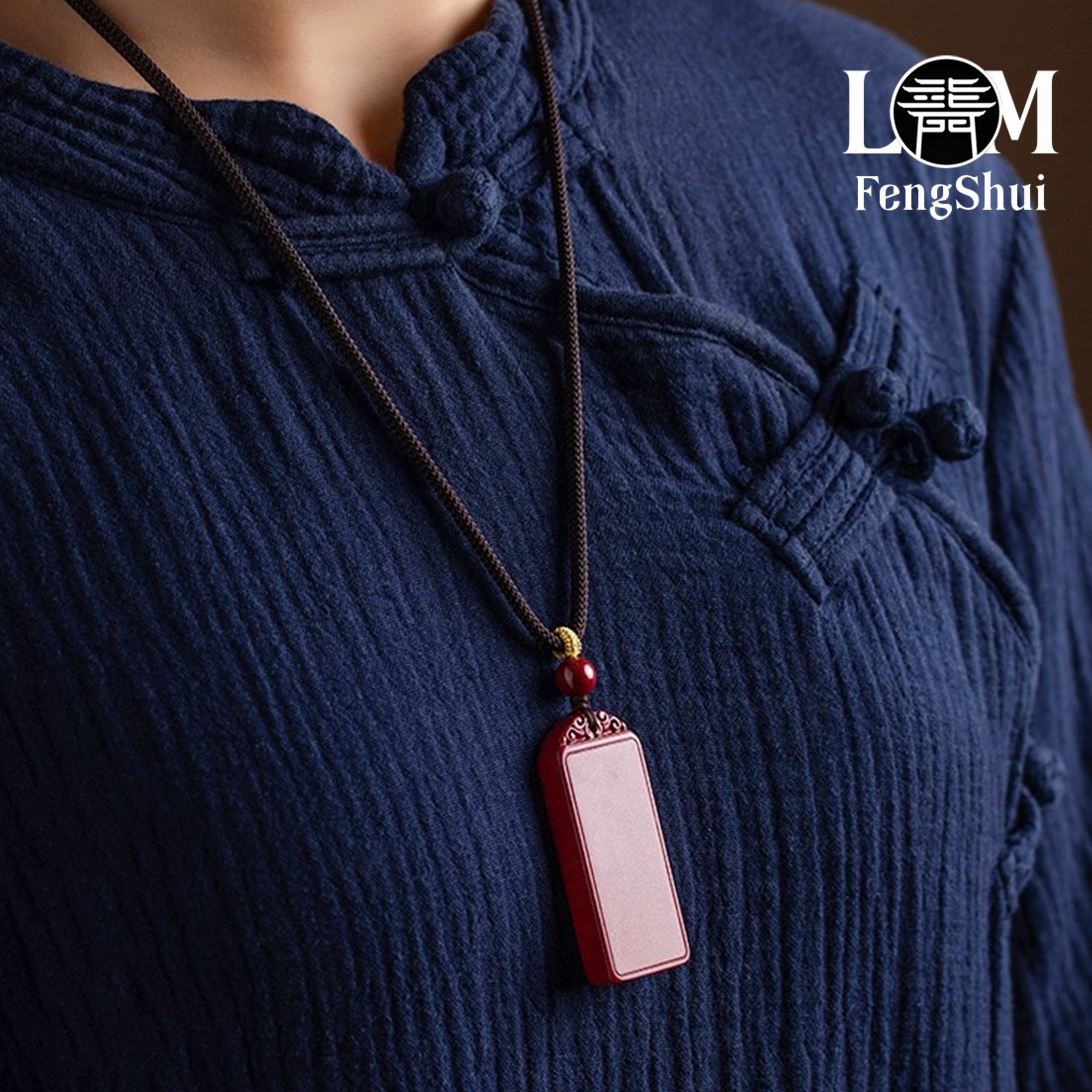 Elegant Cinnabar Peace Amulet: Traditional Daoist Symbol of Serenity