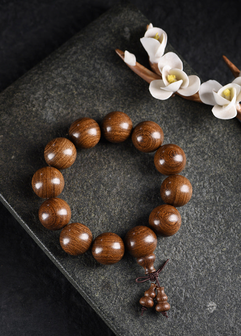 Fengshui Taoism Golden Sandalwood Bracelet - Natural Fragrance, Protection, Spiritual Enhancement